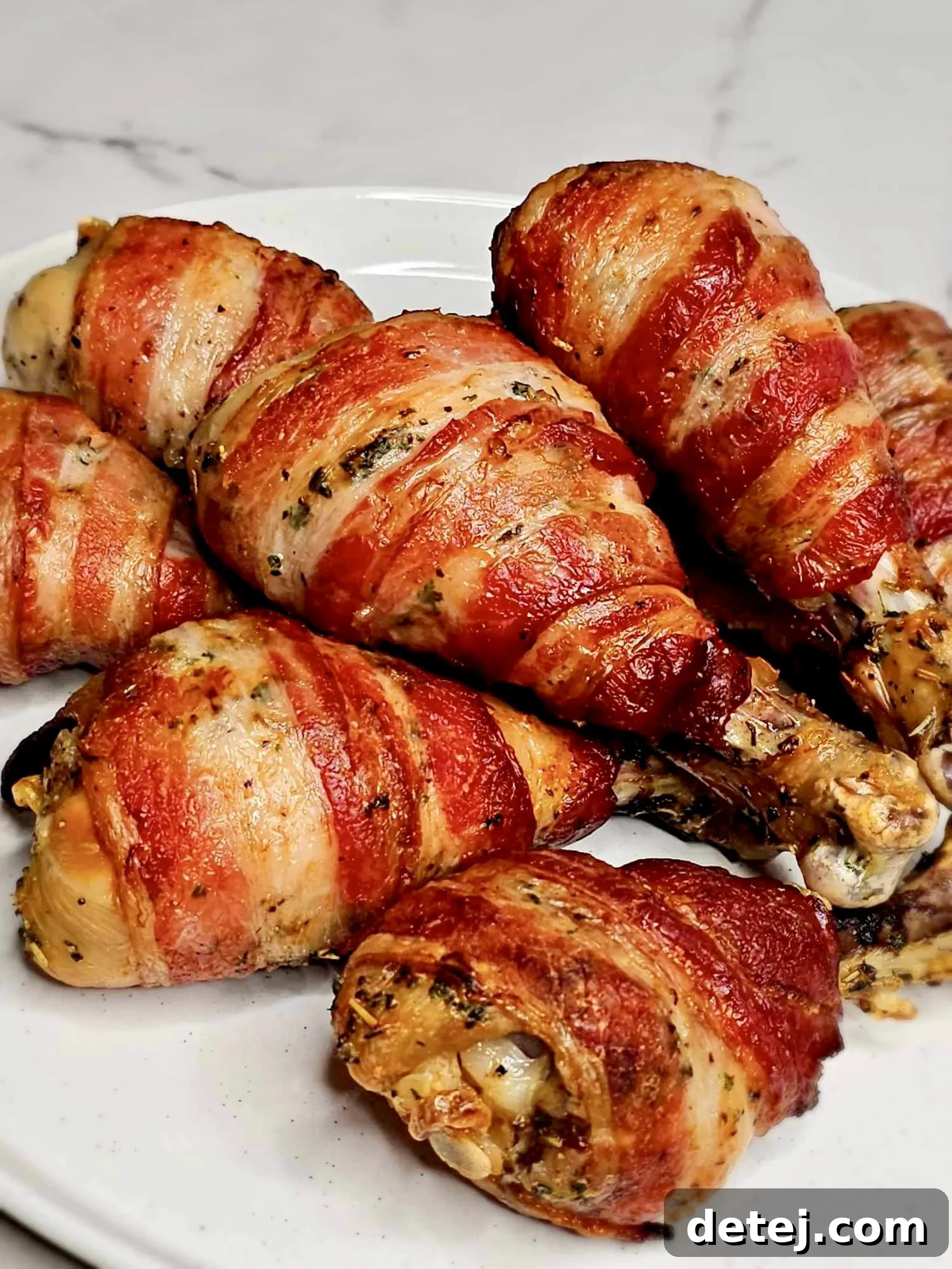 Easy Bacon Wrapped Chicken Drumsticks