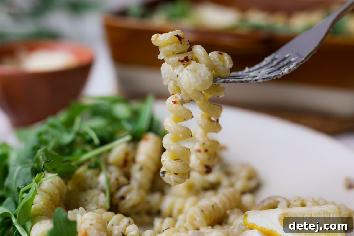 Creamy Pesto Pasta Bake – Healthyish Foods, close up of the creamy pasta