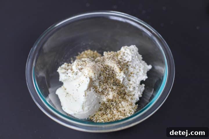 cheese and seasoning in a bowl.