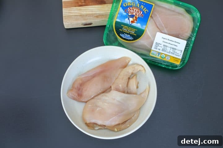 Butterfly chicken breasts into cutlets. 