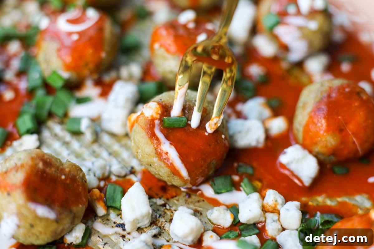 Stuffed Buffalo Chicken Meatballs – Healthyish Foods