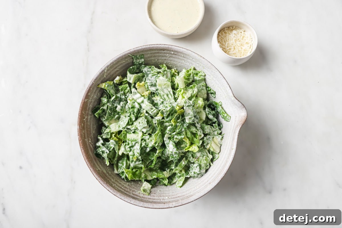 dressing lettuce. 