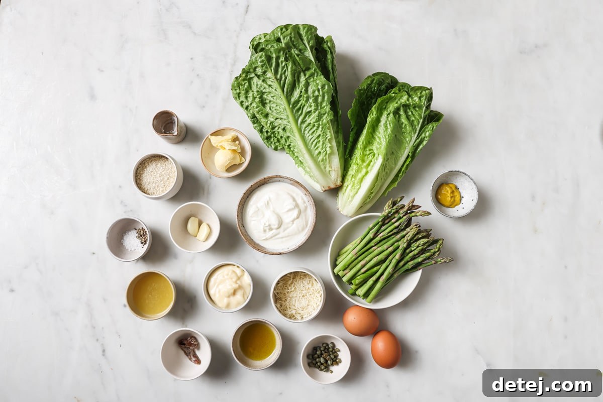 ingredients needed for salad and dressing. 