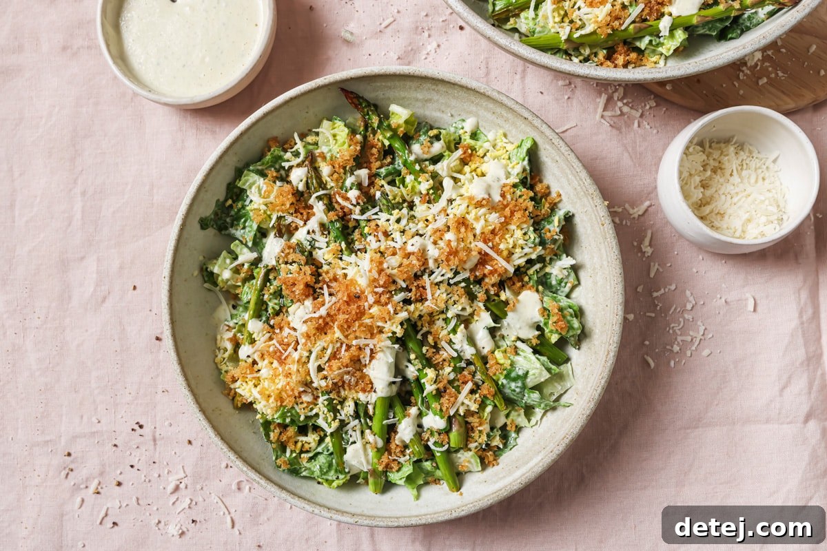 asparagus caesar salad. 