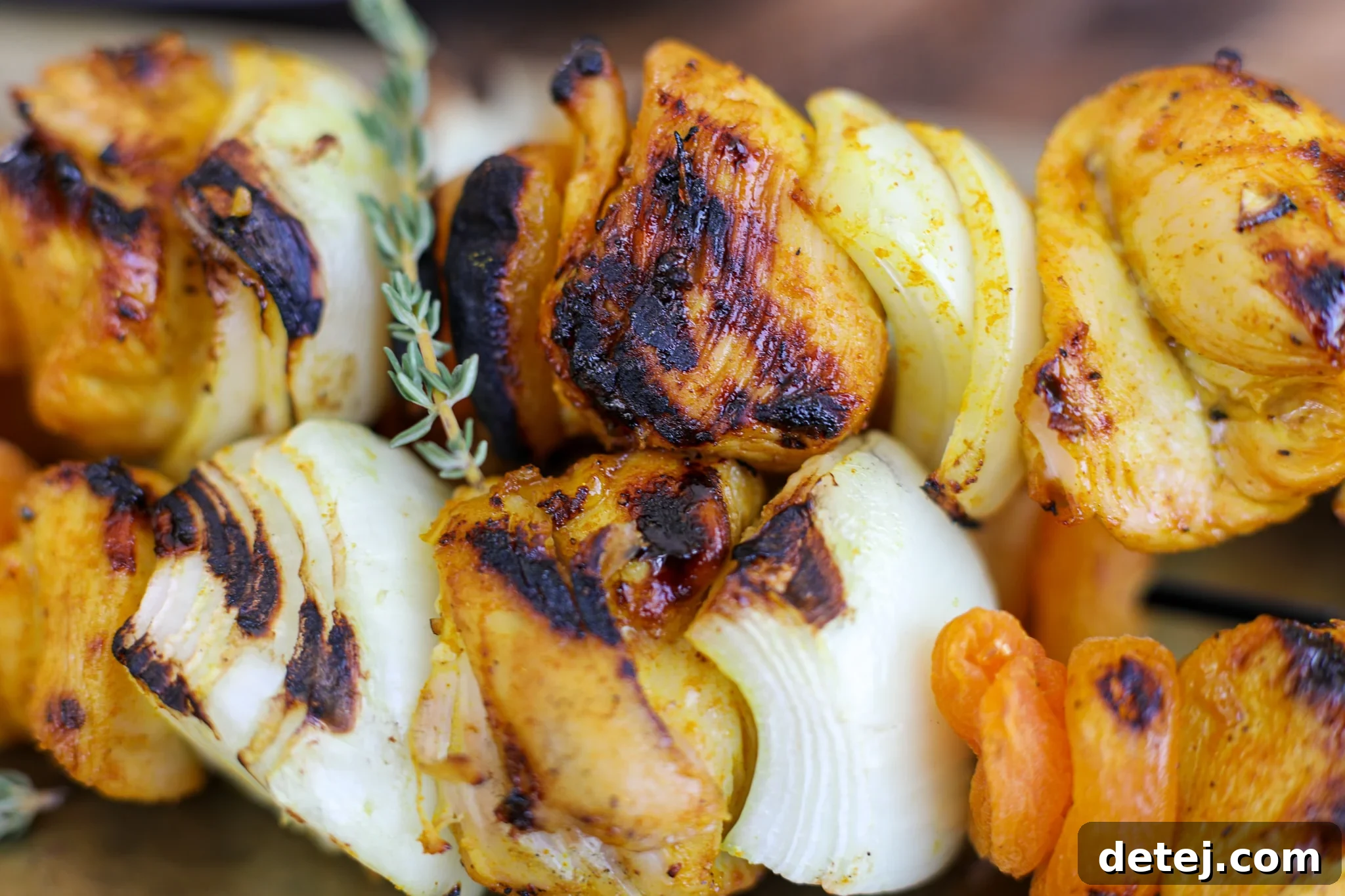Grilled Sosaties (South African Kebabs) ready to be served