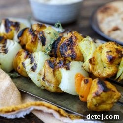 Sosaties (South African Kabobs) - A close-up of grilled skewers