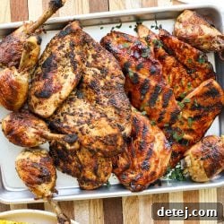 Beautifully plated BBQ, Blackened, and Traditional Grilled Chicken