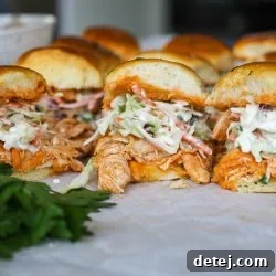 Buffalo Chicken Slider with Gorgonzola Slaw – Healthyish Foods