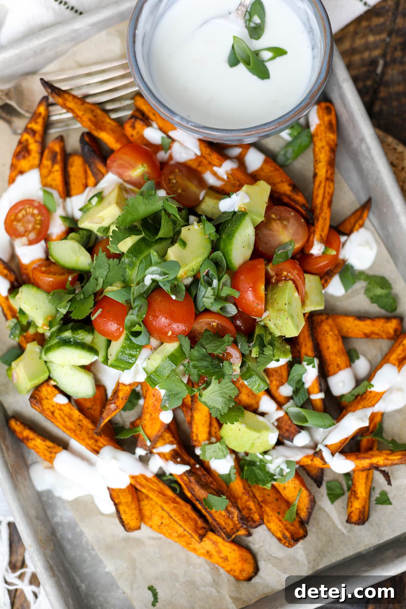 Close-up of Crispy Air Fryer Sweet Potato Fries
