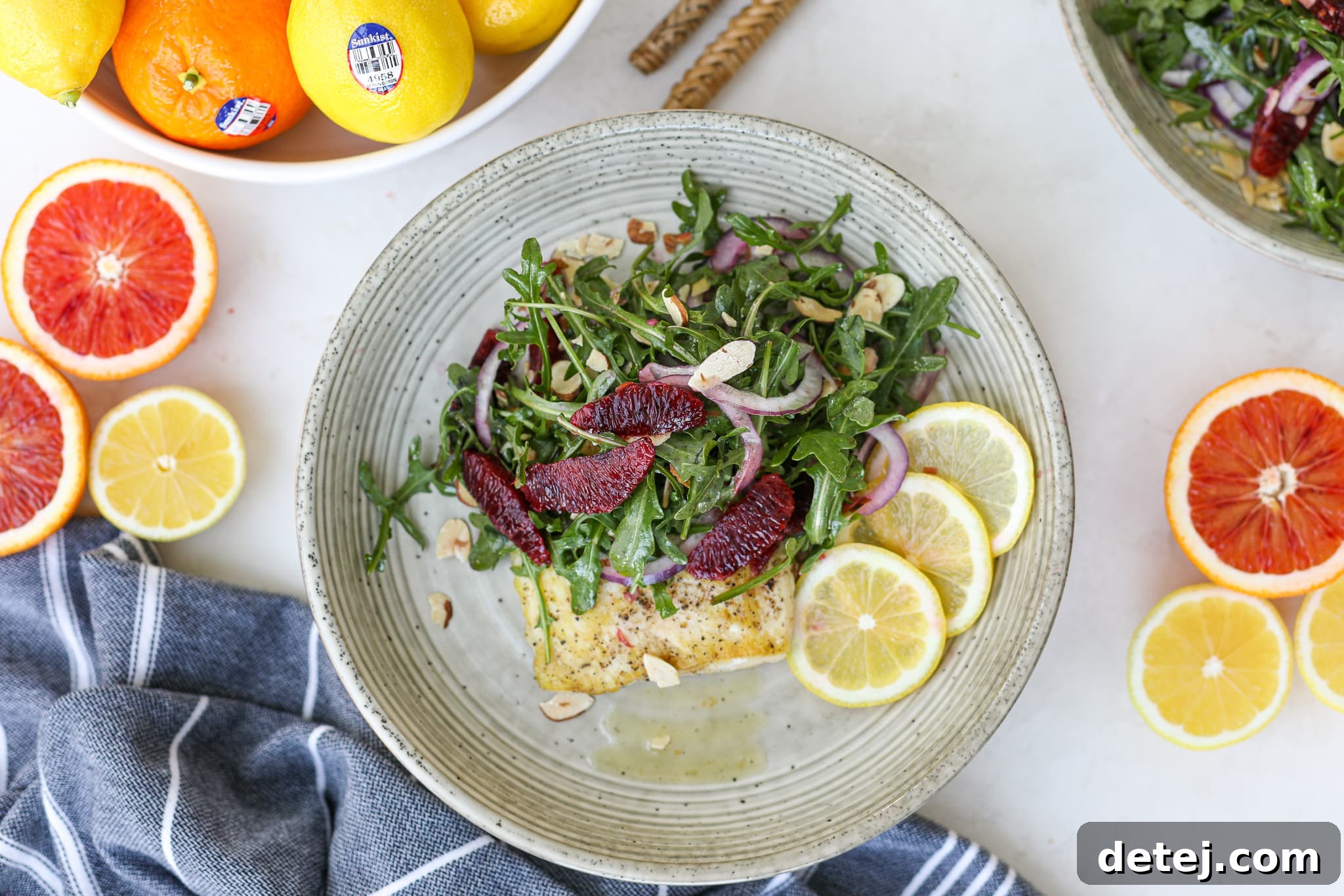 Pan Seared Halibut with Lemon Butter and Citrus Salad – Healthyish Foods