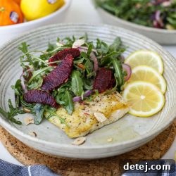Pan Seared Halibut with Lemon Butter and Citrus Salad – Healthyish Foods
