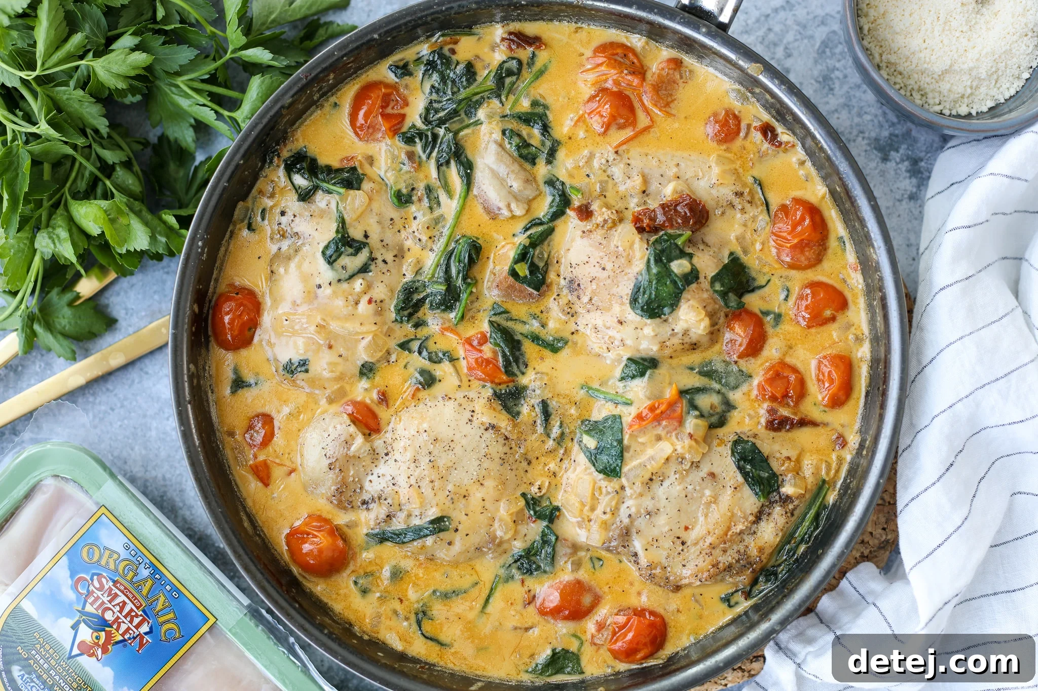 One Pan Tuscan Chicken Thighs – Healthyish Foods