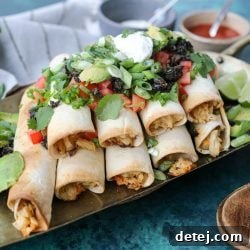 Crispy Air Fryer Chicken Taquitos