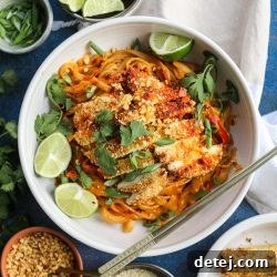 Baked Sesame Chicken with Spicy Peanut Noodles – Healthyish Foods