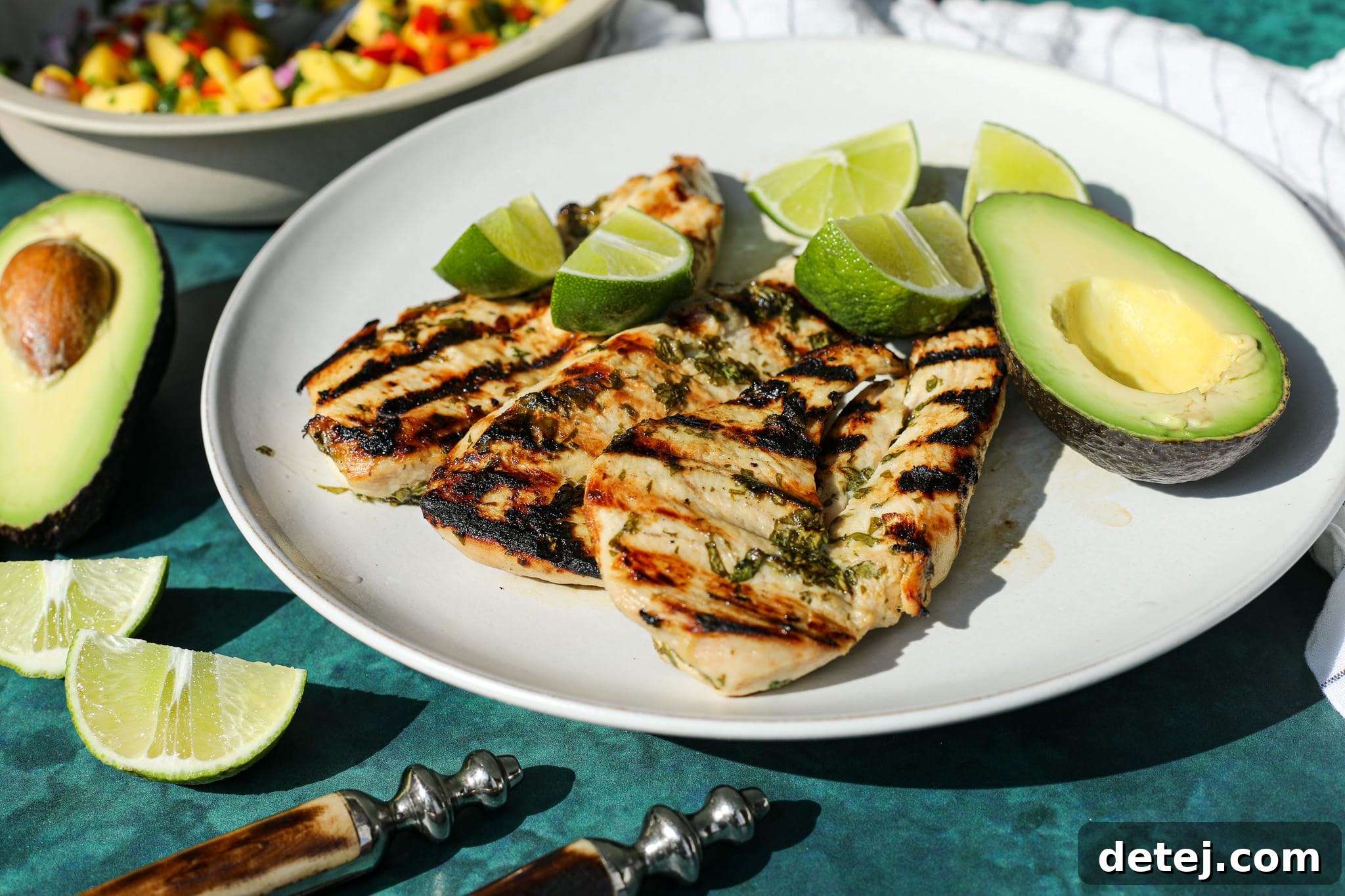 Grilled Cilantro Lime Chicken with Mango Salsa – Healthyish Foods