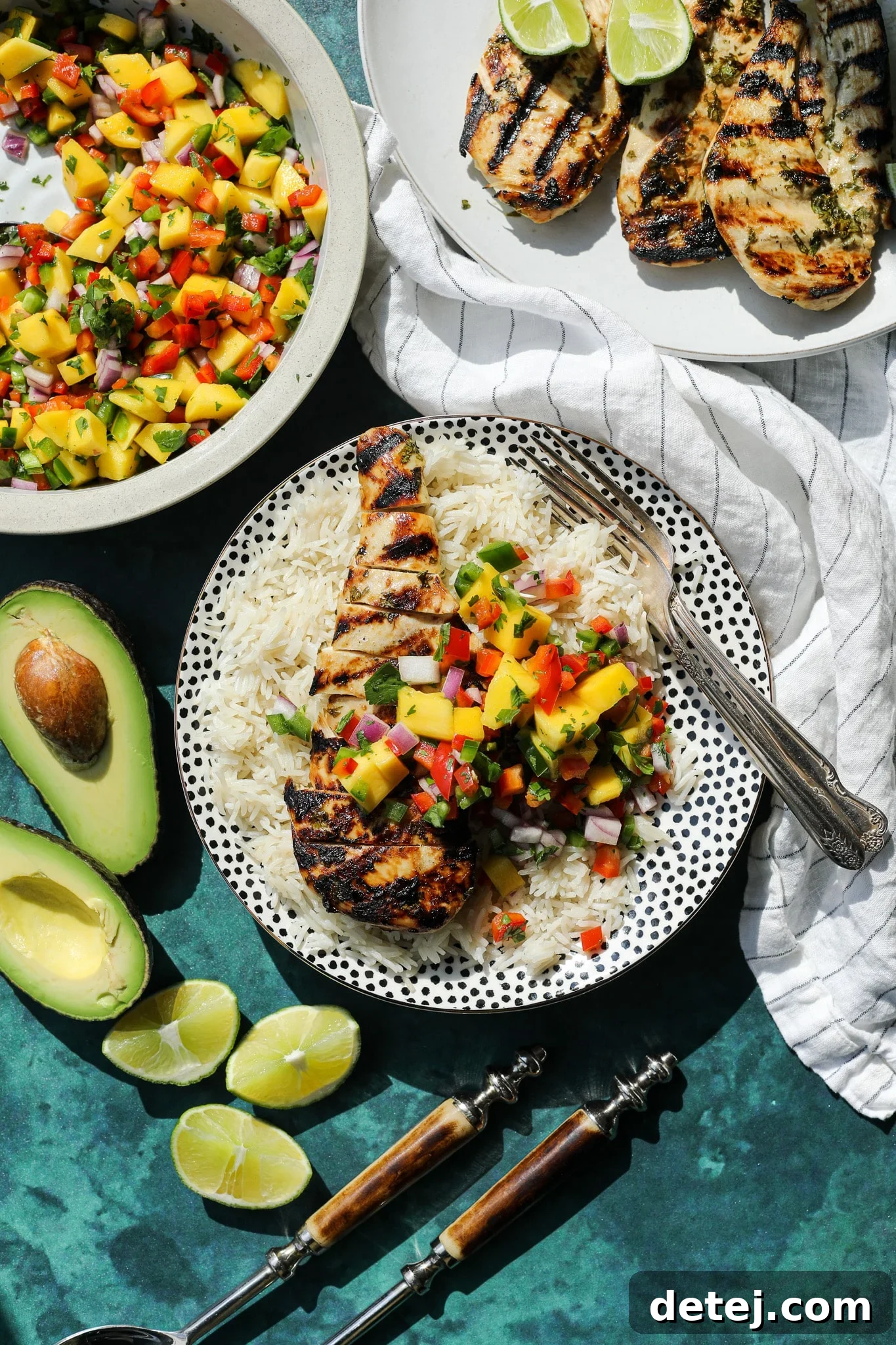 Grilled Cilantro Lime Chicken with Mango Salsa – Healthyish Foods