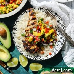 Grilled Cilantro Lime Chicken with Mango Salsa – Healthyish Foods