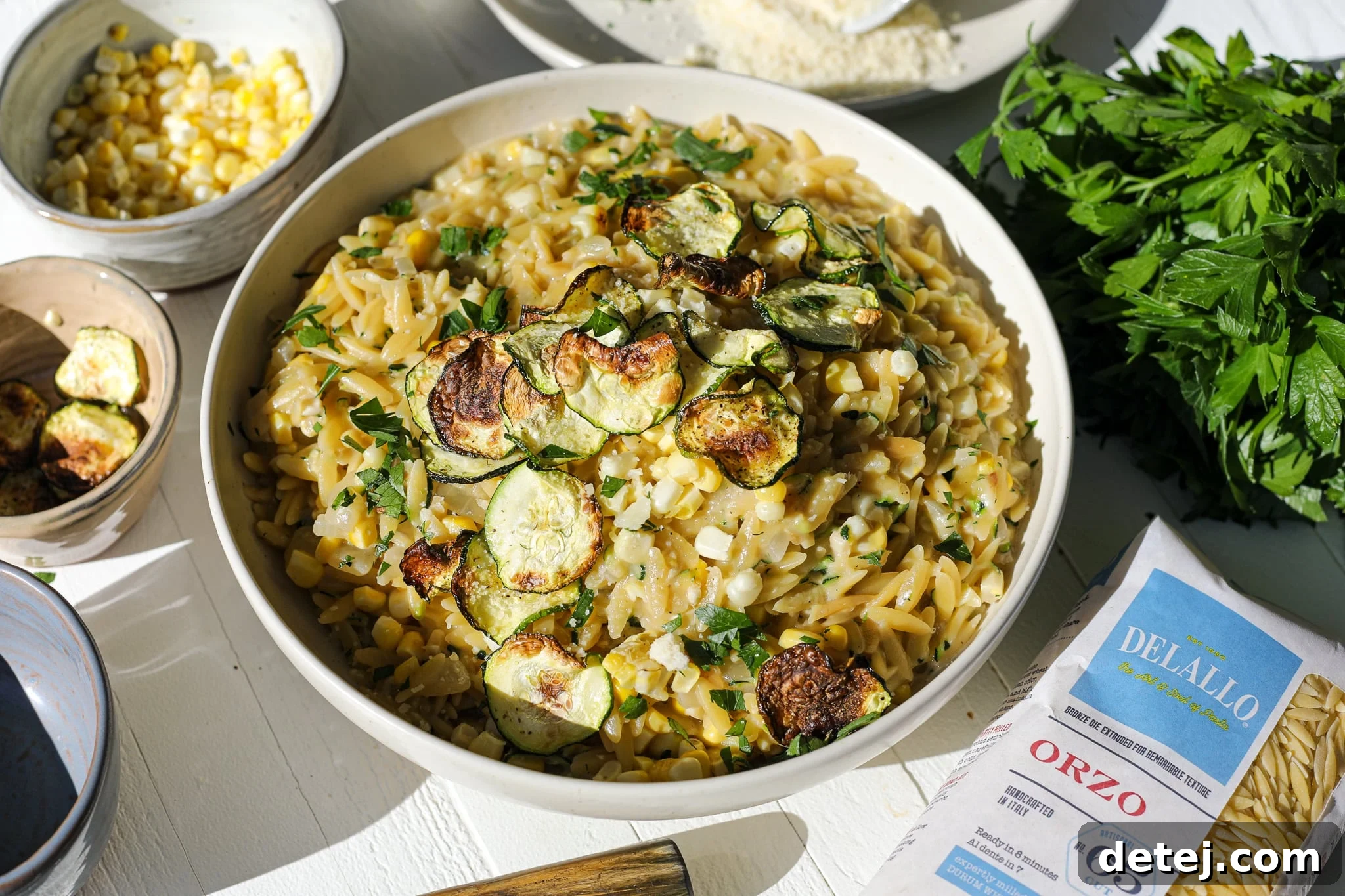 Creamy Corn and Grated Zucchini Orzo Pasta – Healthyish Foods