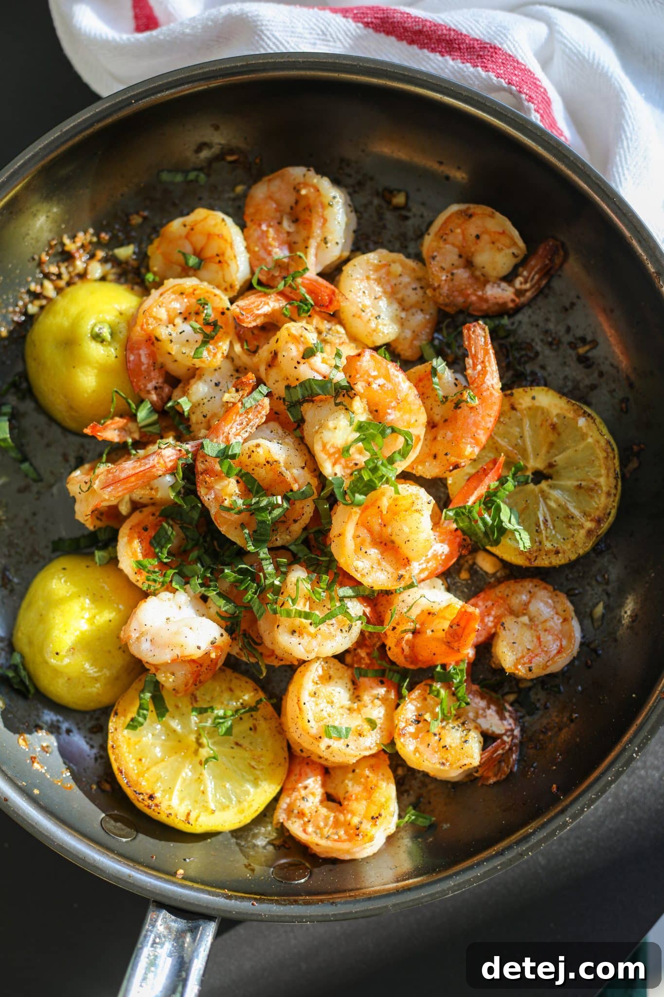 Plated Lemon Pepper Shrimp - Healthyish Foods