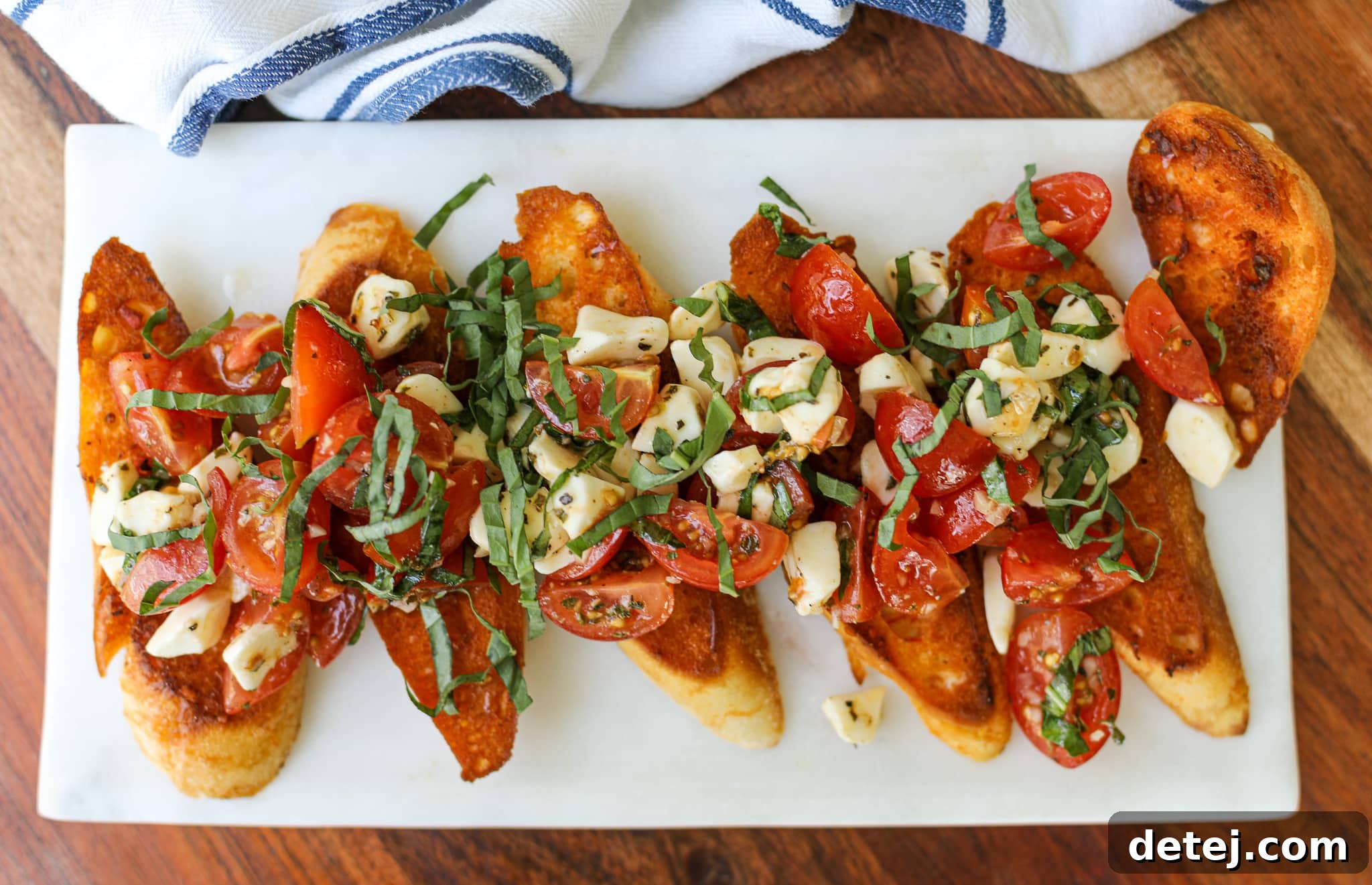 Close-up of Bruschetta with Spicy Toasted Calabrian Butter Baguettes