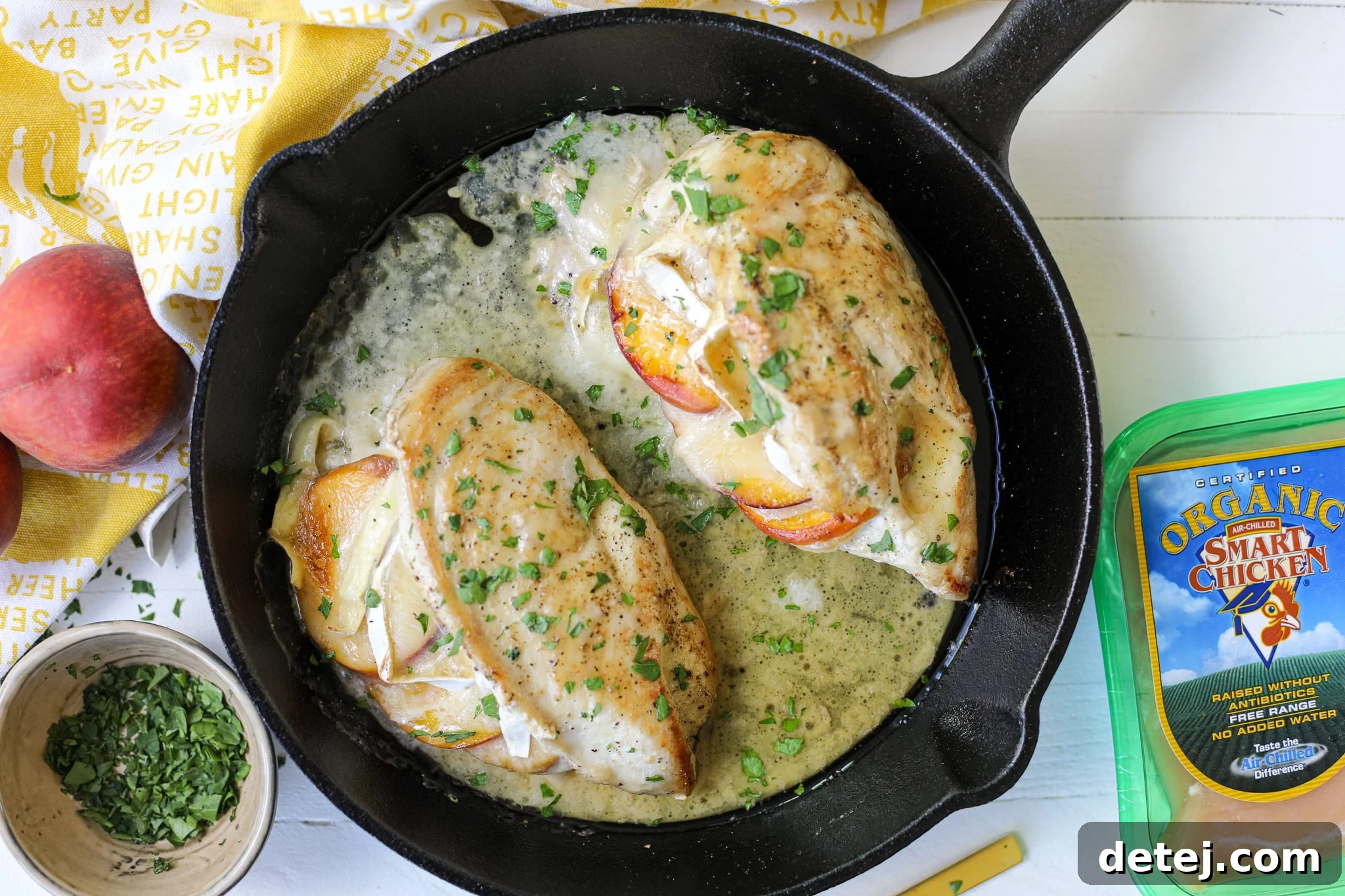 Pan Roasted Peach Brie and Jalapeno Stuffed Chicken – Healthyish Foods