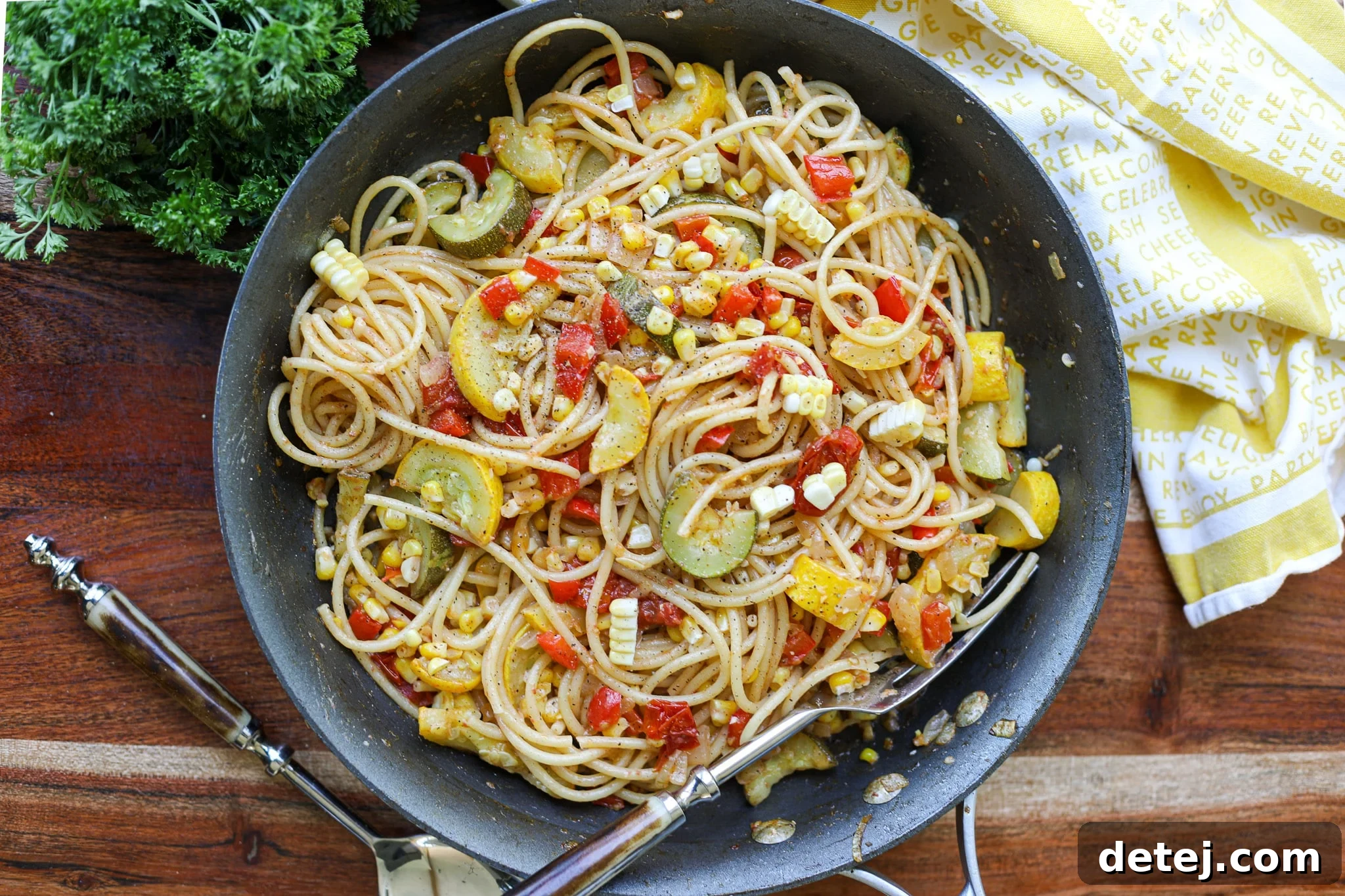 Vibrant Spring Pasta 2 Delicious and vibrant Pasta Primavera, showcasing a medley of fresh vegetables and tender pasta.