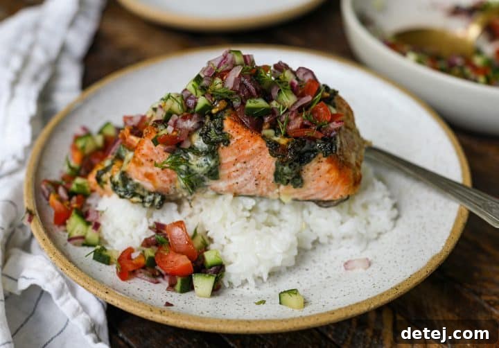 Air Fryer Spinach and Feta Hasselback Stuffed Salmon – Healthyish Foods