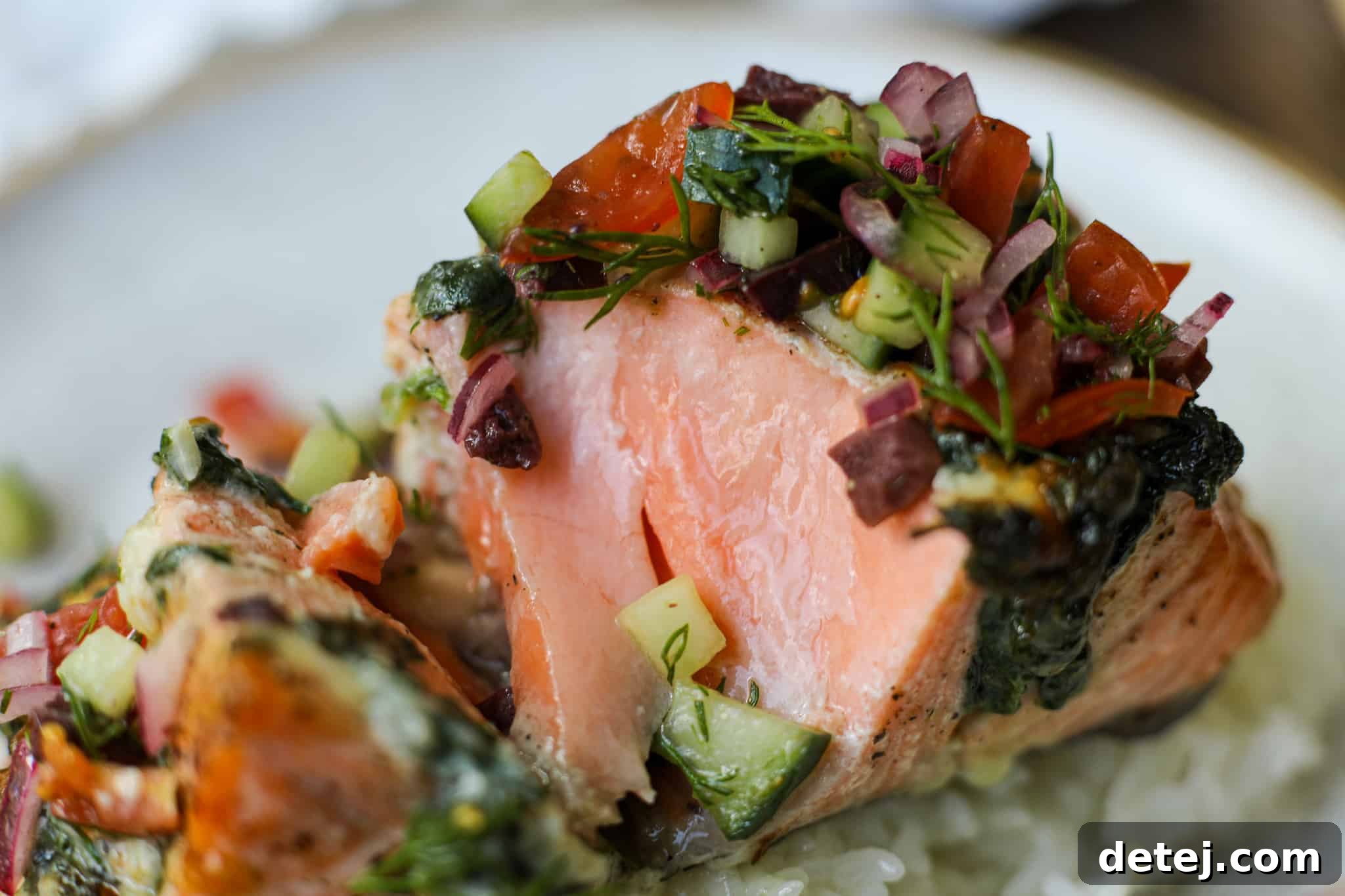 Air Fryer Spinach and Feta Hasselback Stuffed Salmon – Healthyish Foods