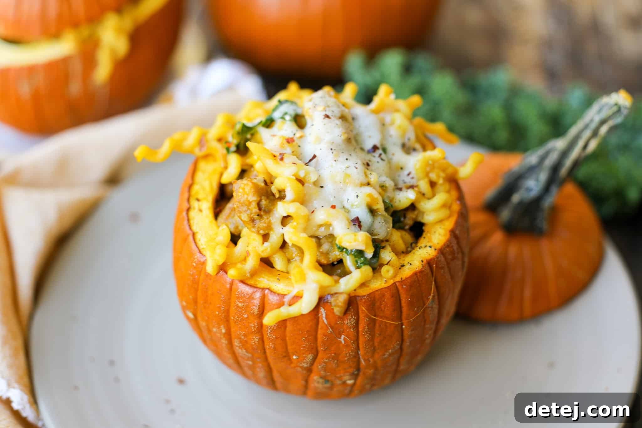 Creamy Pumpkin Sausage Pasta, Stuffed Pumpkins – Healthyish Foods