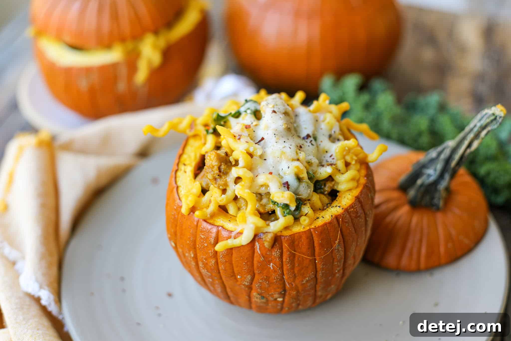 Creamy Pumpkin Sausage Pasta, Stuffed Pumpkins – Healthyish Foods