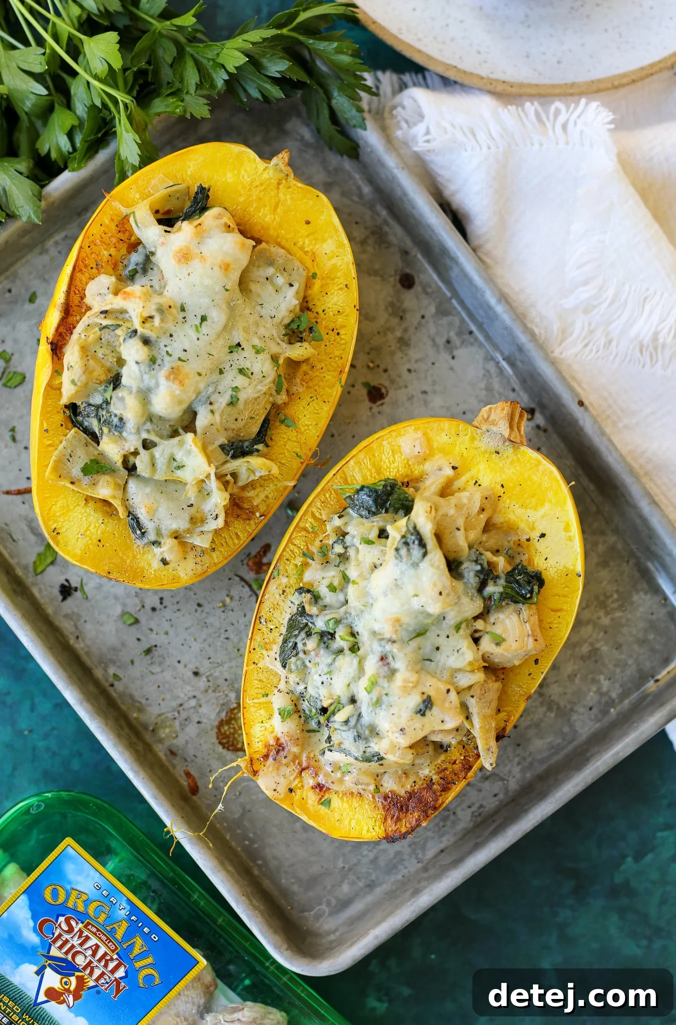 High-quality Smart Chicken breasts, diced and ready for cooking, a key ingredient for the Creamy Chicken Spinach Artichoke Stuffed Spaghetti Squash.