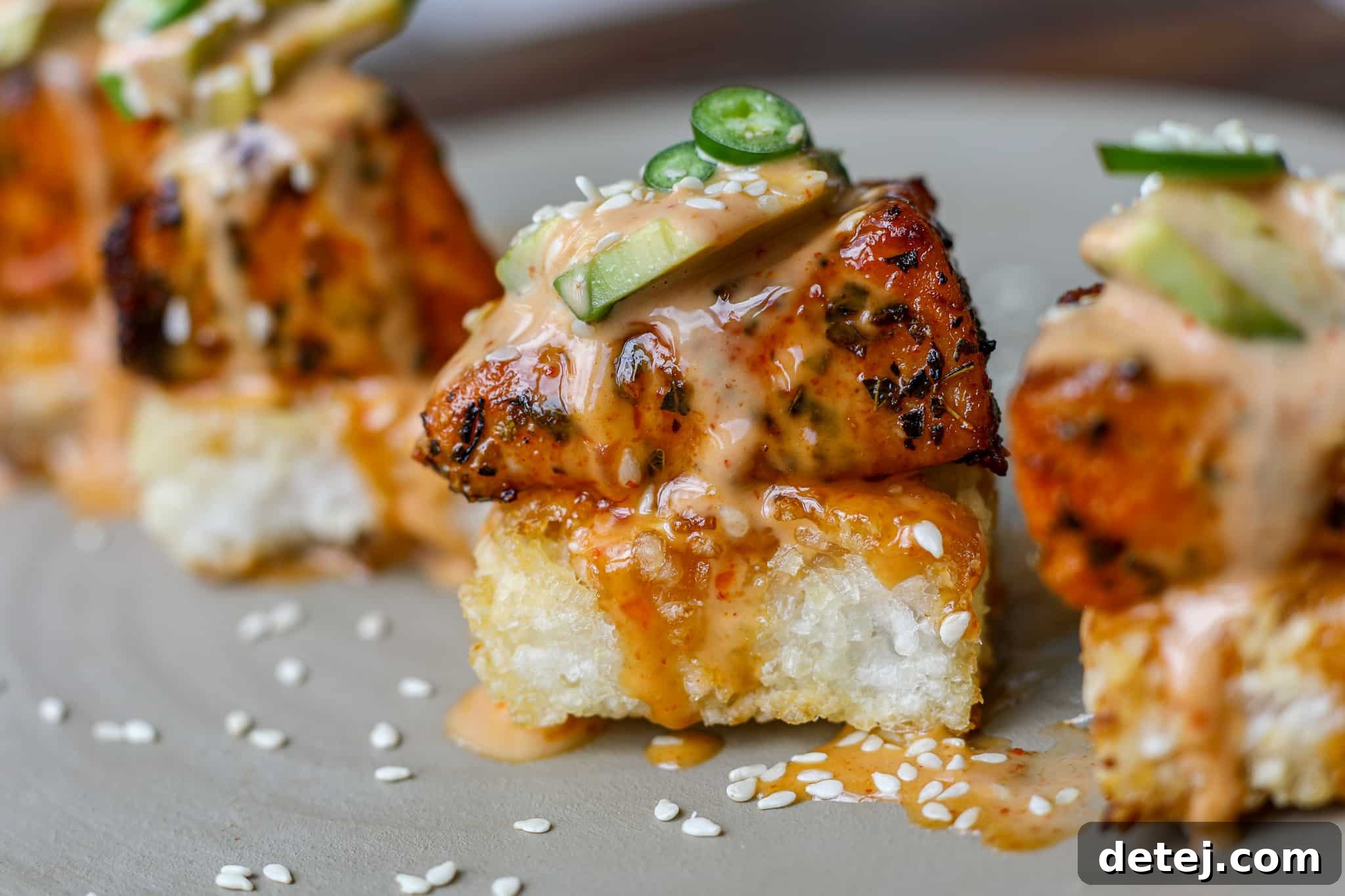 Air Fryer Spicy Salmon Crispy Rice – Healthyish Foods