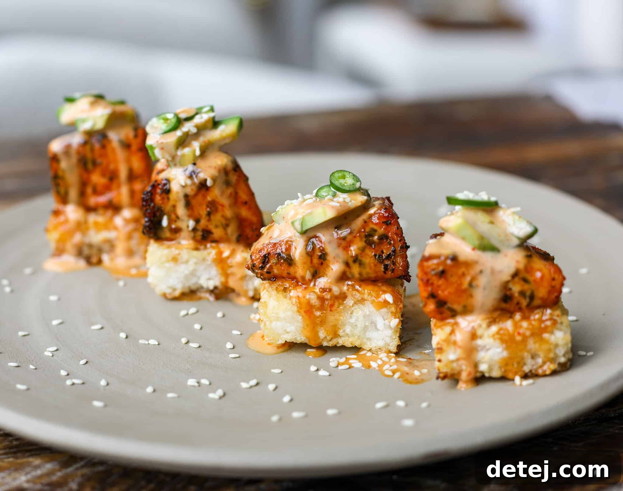 Air Fryer Spicy Salmon Crispy Rice – Healthyish Foods