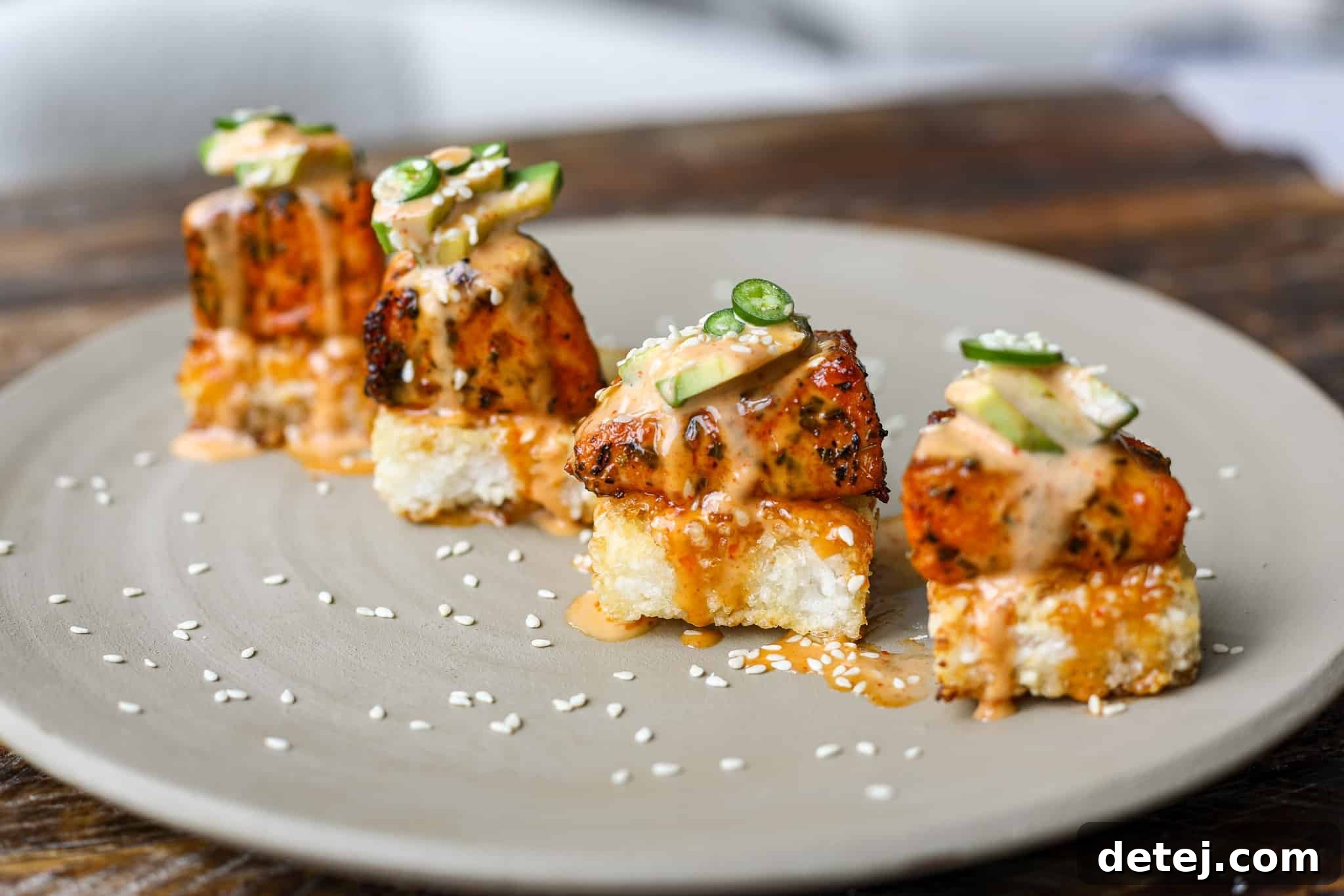 Air Fryer Spicy Salmon Crispy Rice – Healthyish Foods