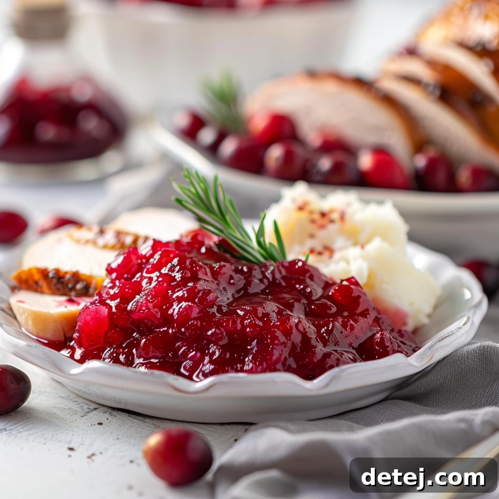 Easy Homemade Cranberry Sauce - Served