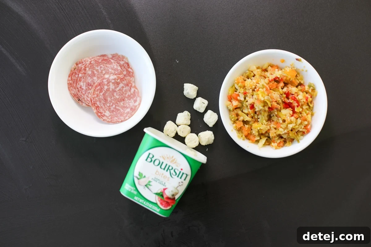 ingredients needed for salami cheese cups.