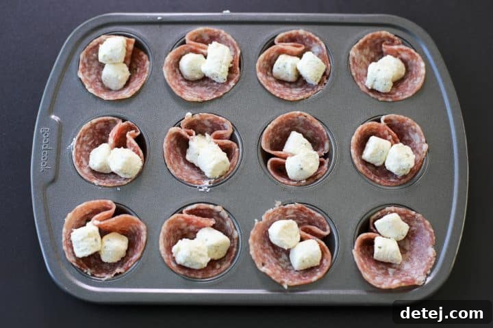 Boursin cheese salami cups.