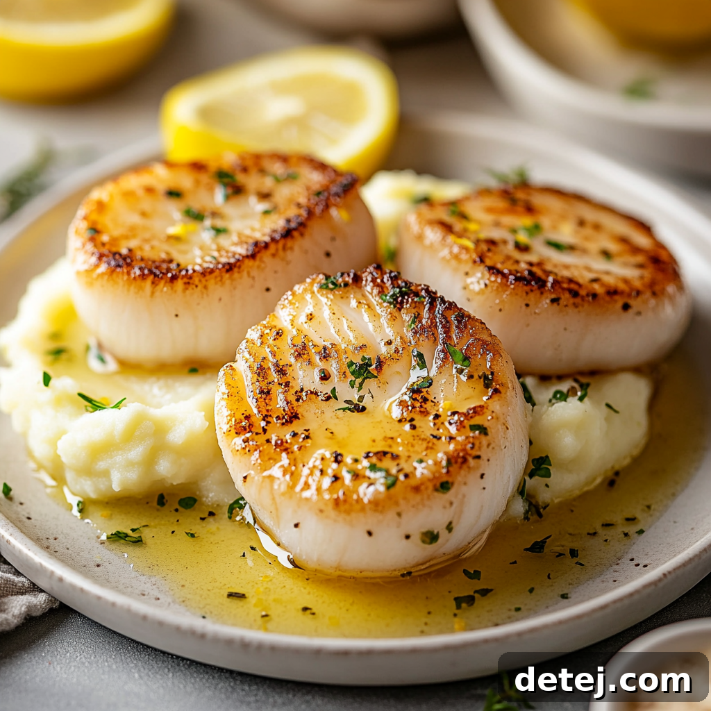 Seared Scallops in Garlic Lemon Butter