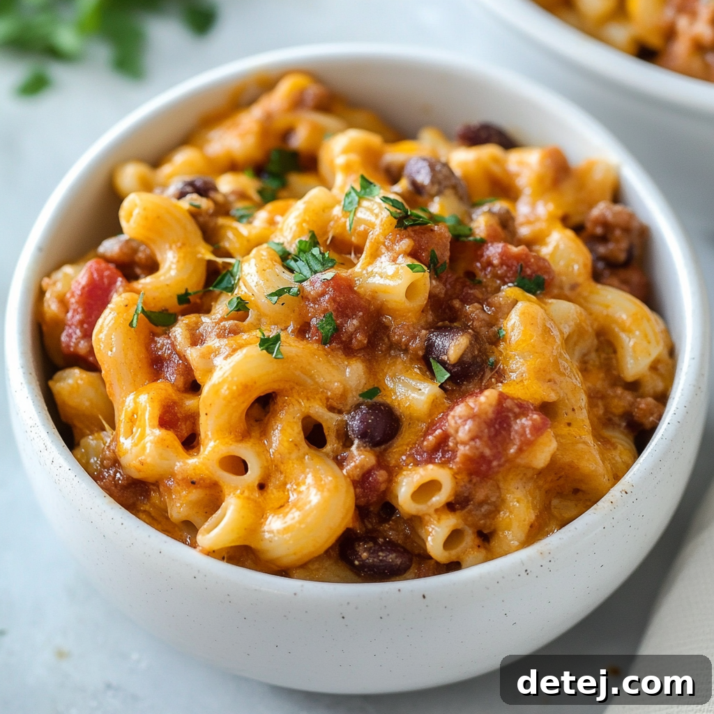 Cheesy Chili Macaroni and Cheese