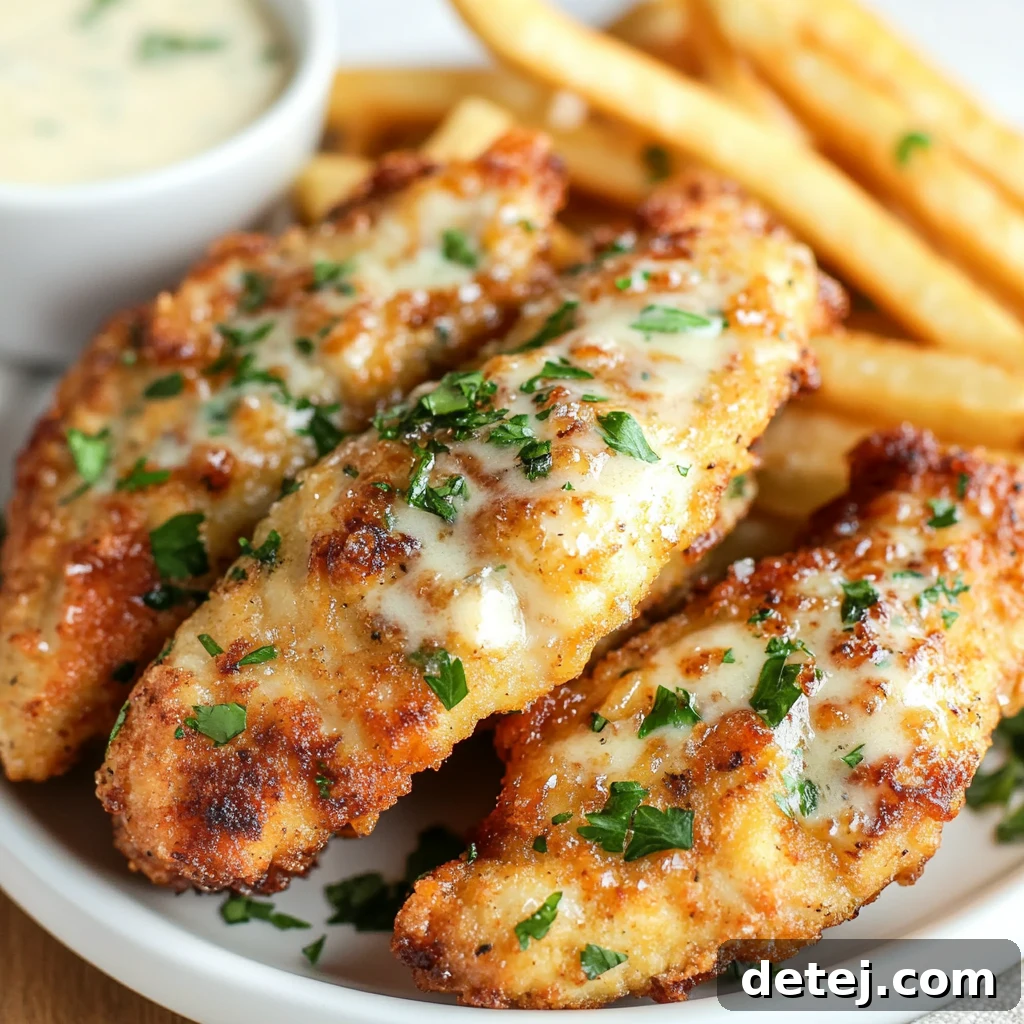 Garlic Parmesan Crispy Chicken Tenders