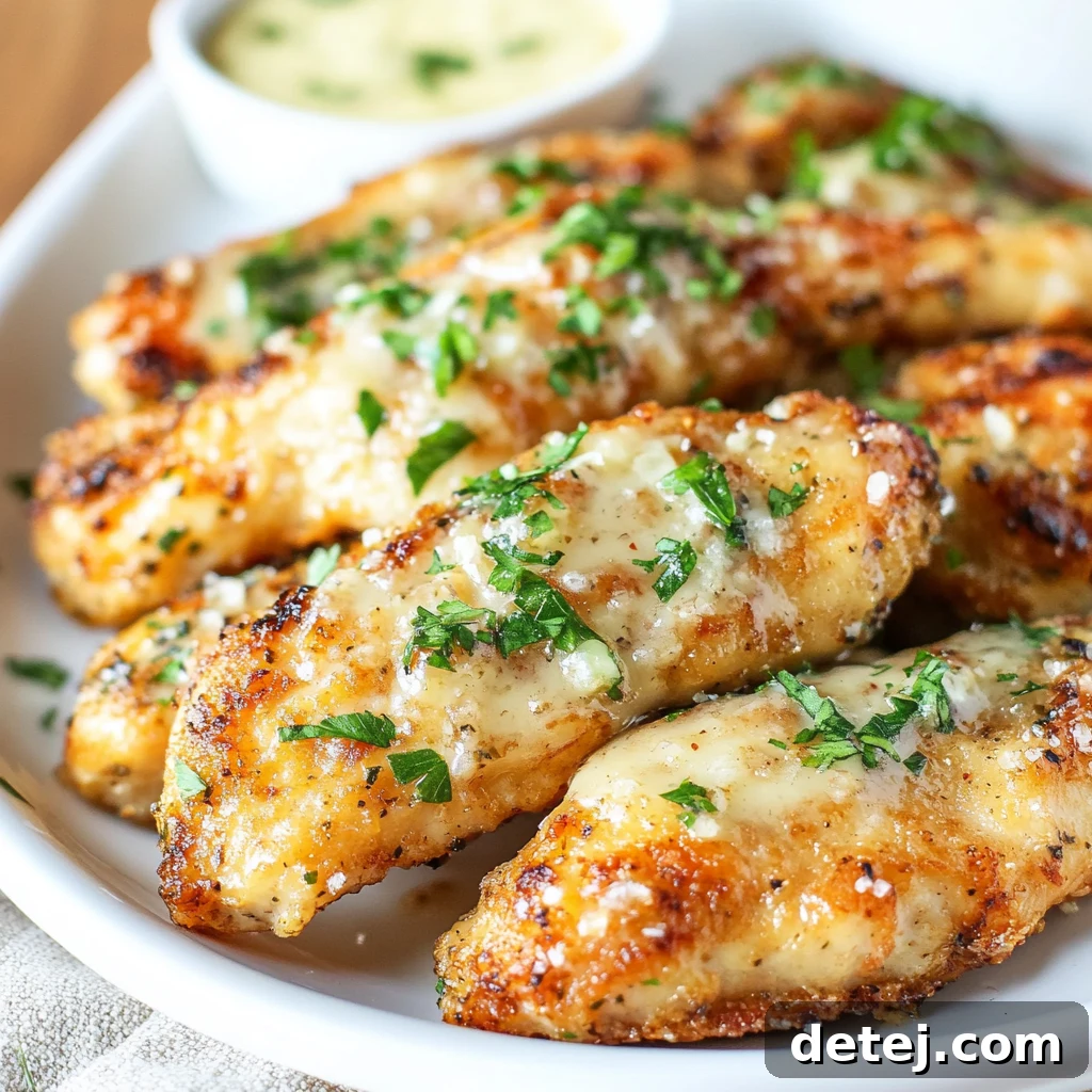 Garlic Parmesan Crispy Chicken Tenders