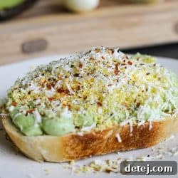 finished shot of the grated egg avocado toast - healthyish foods