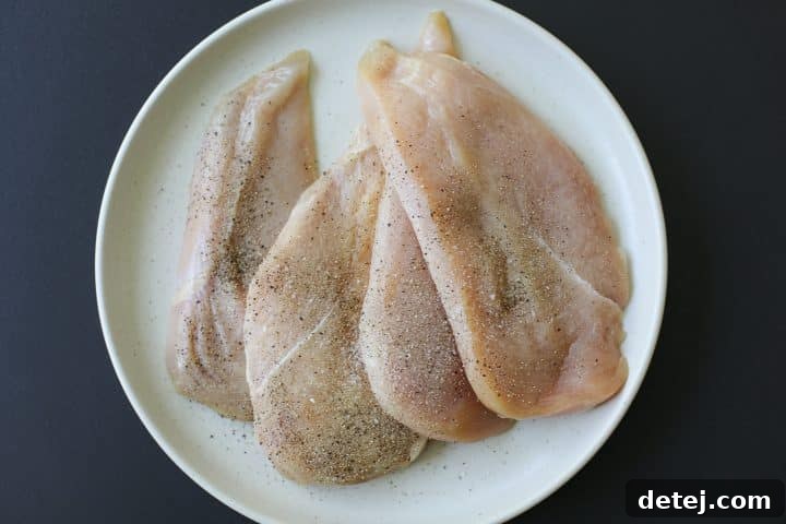 butterflied and seasoned chicken cutlets. 