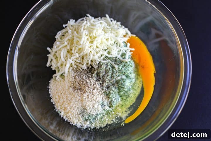 stuffed shell cheese filling in a bowl, ready for mixing with other ingredients.