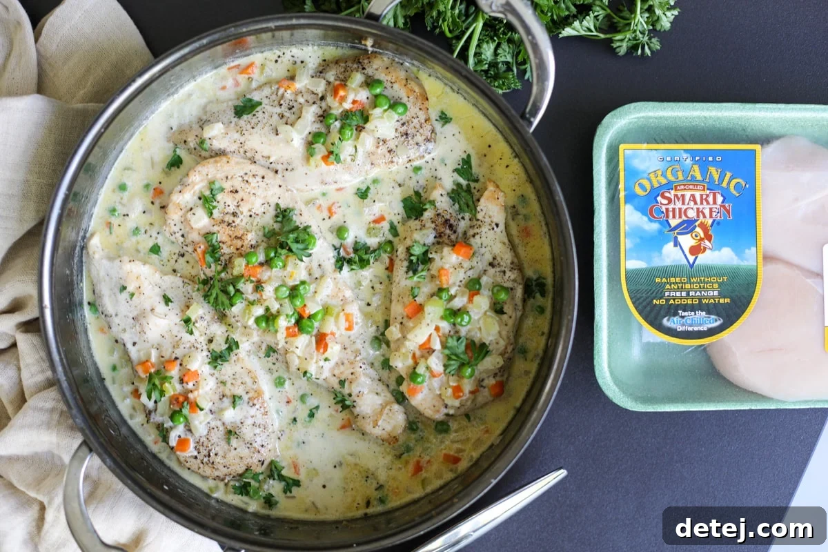 Chicken and vegetables served alongside Smart Chicken packaging, highlighting quality ingredients.