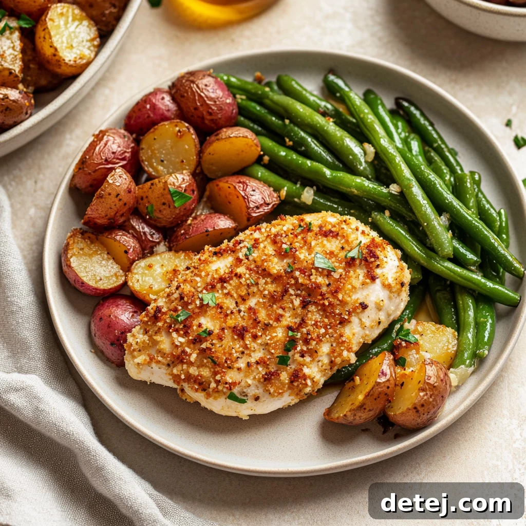 Healthy Chicken Parmesan with Roasted Vegetables