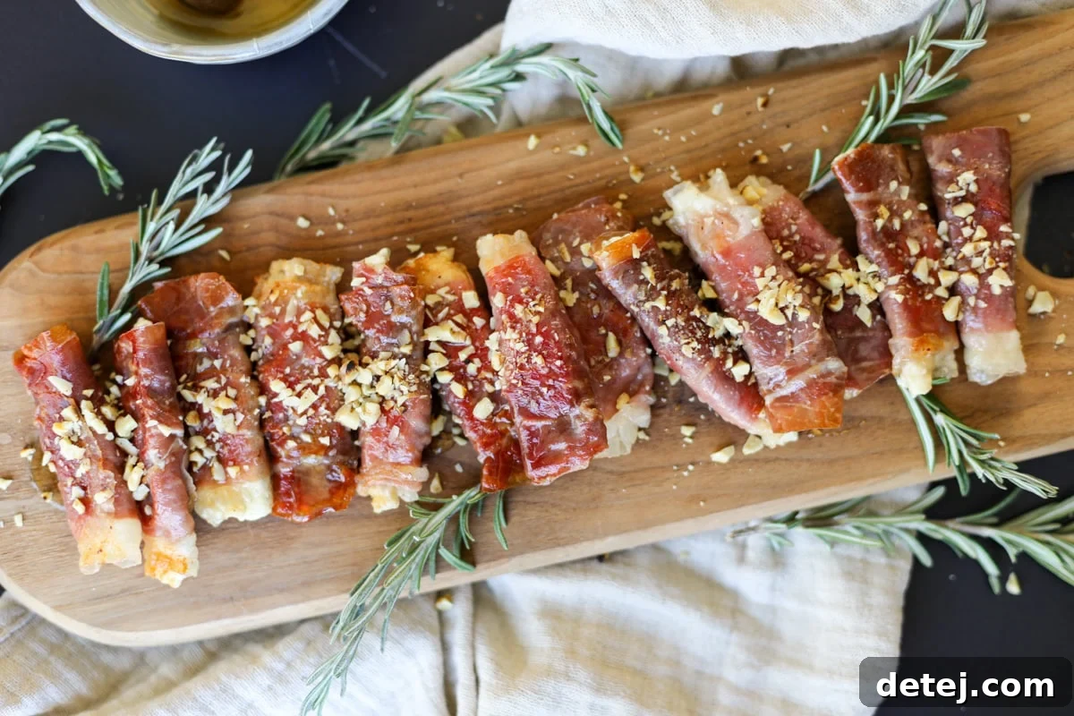 Crispy Prosciutto Wrapped Boursin Cheese with Honey and Chopped Nuts – A perfect four-ingredient appetizer from Healthyish Foods