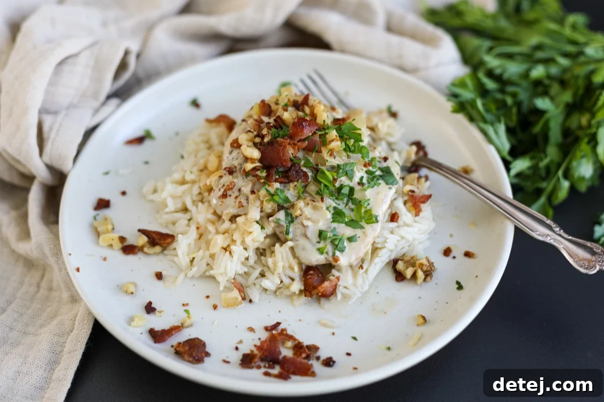 Creamy Dijon Chicken with Bacon and Walnuts – Healthyish Foods