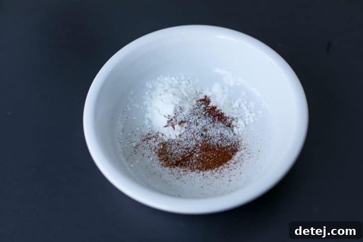 cornstarch and spice blend.