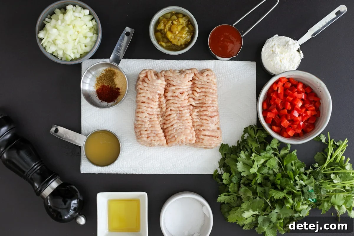 ingredients needed for southwest ground chicken skillet.
